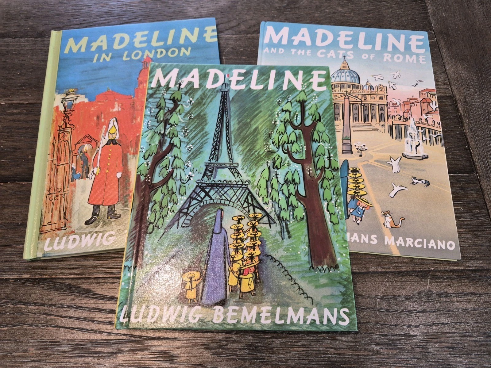 Lot of 3 Madeline Hardcover Books - Madeline, London, Cats of Rome - VG...