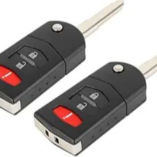 2pcs Car Replacement Keyless Remote Key Fob Shell Case for 2 3 5 Cx-7 Cx-9 BGBX1