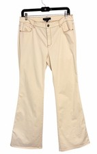 Lafayette 148 New York Women's Cream Flare Denim Jeans Size 12