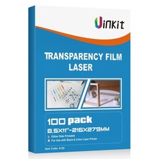 Uinkit 100 Sheets Laser Transparency Film 8.5x11 Color Transparent Paper OHP ...
