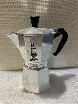 Vintage Bialetti Moka Express 6-Cup Aluminum Stovetop Espresso Maker   Italy 