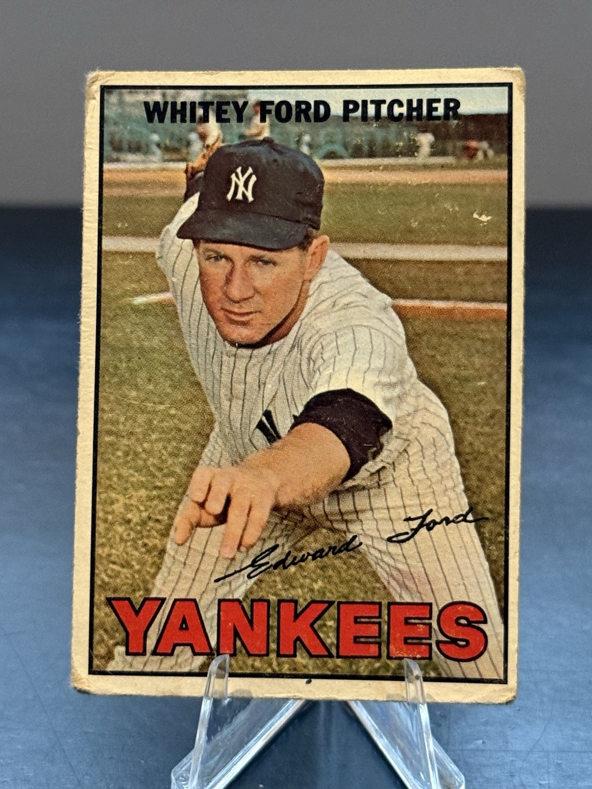 Whitey Ford #5 Baseball Cards 1967 Topps trading card — raw and PSA graded price guide