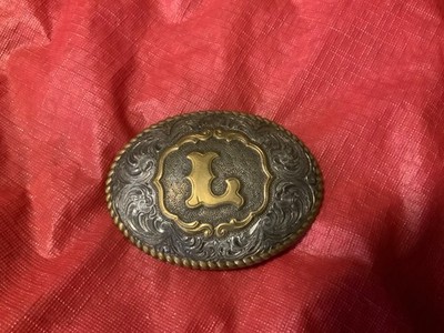 Crumrine Belt Bcukle ''L'' letter on Front Reno,Nv Made Estate find