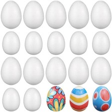40 Pcs Foam Easter Eggs for Crafts - 6cm  8cm Blank - Paintable Polystyrene ...
