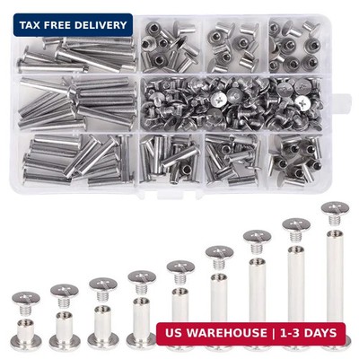 Chicago Binding Screws Assorted Kit,90 Sets 304 Stainless Steel Phillips Chicago