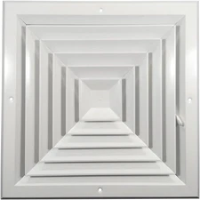 Hart & Cooley A504MS Series 12" x 12" White Square Ceiling or Sidewall Diffuser