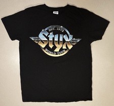 Styx World Tour Shirt Black Size Adult M Band EST. 1972 Concert Single Stitch