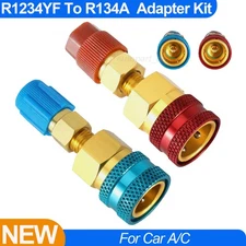 R1234YF To R134A  Adapter Kit Quick Couplers Hi/Lo Side Conversion For Car A/C
