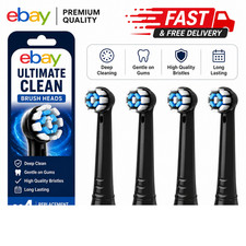 Oral-B iO Ultimate Clean Replacement Toothbrush Heads Electric Pack of 4 - Black