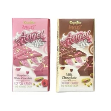2xANGEL HAIR Raspberry White & Milk Chocolate Cotton Candy & Pistachio Cream170g
