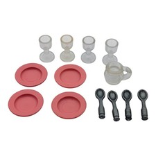 Playmobil lote de 4 platos blancos, vasos, cubiertos, cocina, casa, ciudad