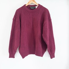 Vintage Circa 90's Era Northern Reflections Maroon Embossed Crewneck Sweater XL