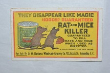 Rat & Mice Killer Advertisement Ink Blotter Hartness Wholesale Grocery, Columbia