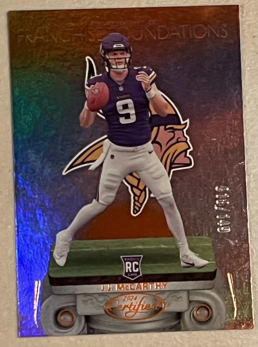 JJ McCarthy Panini Certified Franchise Foundations #2 Mirror Orange