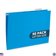 Blue Summit Hanging File Folders, Letter Size, Blue, 50 Count, Easy File Storage
