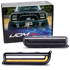 Clear Lens White Led Drl Amber Front Turn Signal Lights For Jeep Cherokee Xj