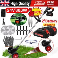 Cordless Strimmer Grass Trimmer 24V Electric Tree Garden Weed Cutter 2 Battery