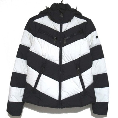 GOLDBERGH Star Patch Zip-Up Hoodie Down Jacket Size I44 Black White Women USED