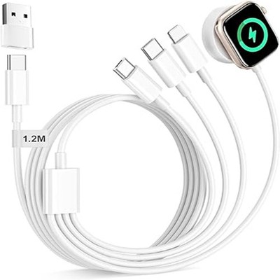 4in1 Multi USB Ladegerät Ladekabel Kabel Für Apple Watch iPhone iWatch Typ-C