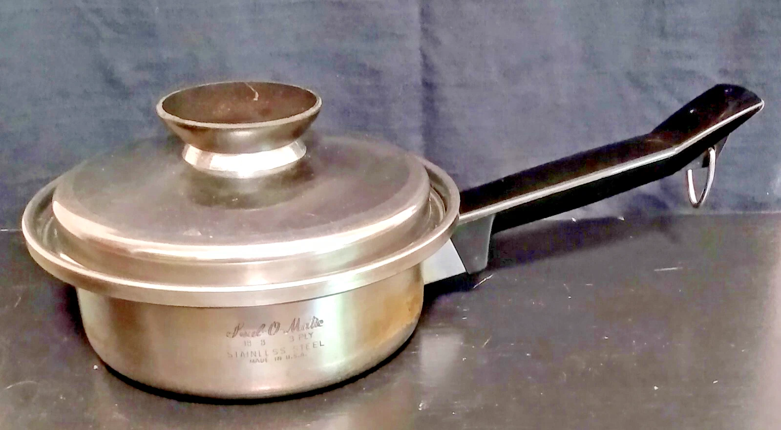 VINTAGE SEALOMATIC 1 QT 18-8 3 PLY STAINLESS STEEL USA SAUCEPAN POT W/LID NICE