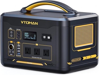 VTOMAN Jump 1500X Tragbare Powerstation 1500W/828Wh LiFePO4 Solar ohne Netzteil