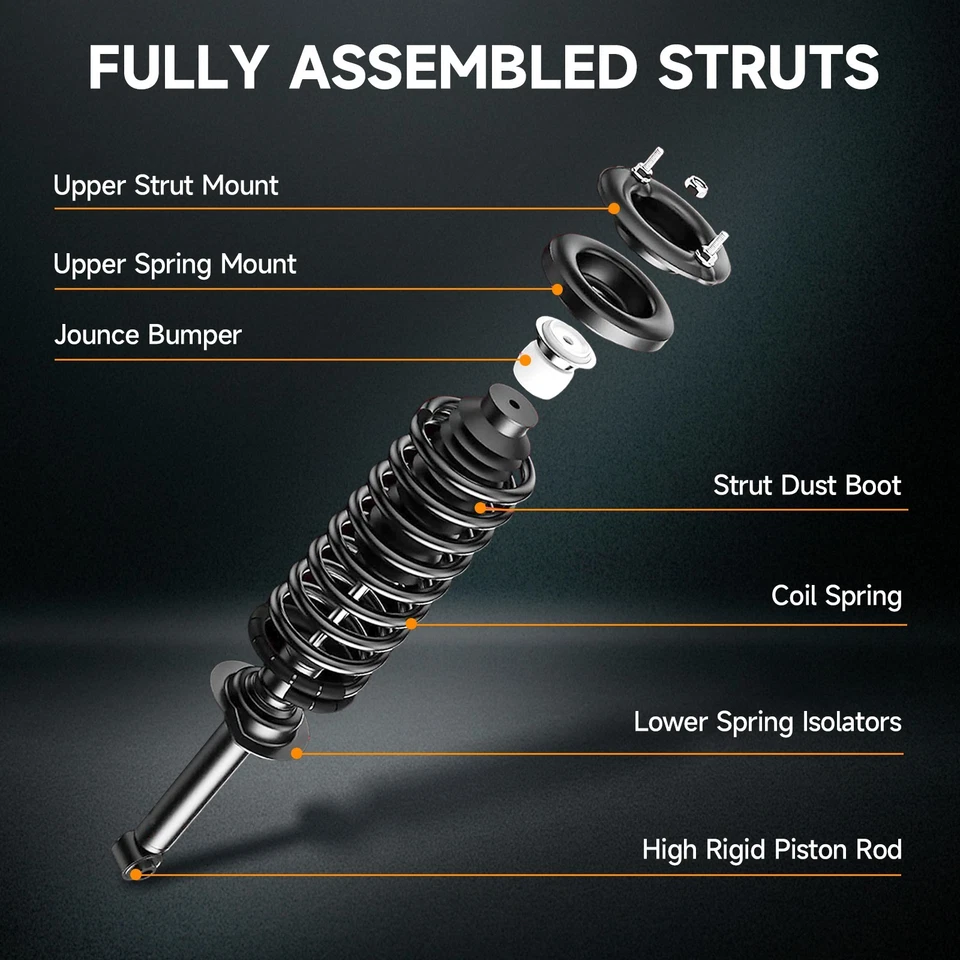 Complete Front Left Right Struts Coil Spring Assembly fit Volvo C70 C30 V50 S40 - Imagem 2 de 4