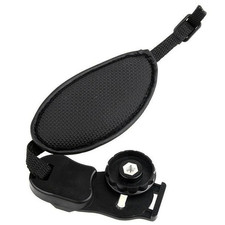 PU Leather DSLR Camera Hand Grip Strap Adjustable Wrist Band Black Mount