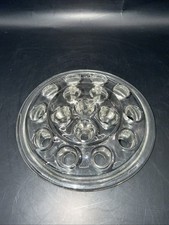 Vintage Clear Glass 16 Hole 5" Floral Frog for Flower Arrangement- EUC