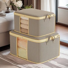 1 large heavy-duty soft non-woven storage bag with zipper closure, 4 handles, an