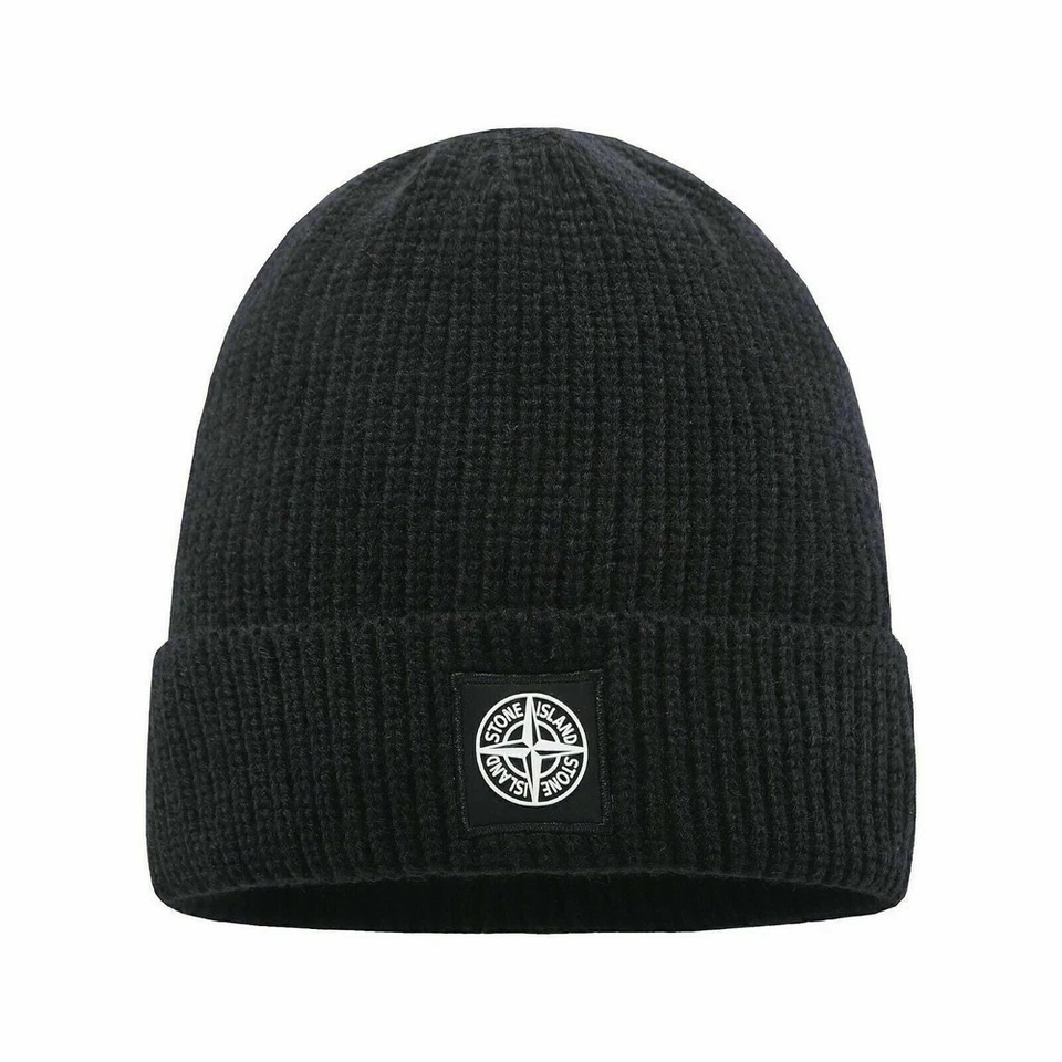 Stone Island Warm Cuffed Cap Knit Stretch Beanie Winter Hat Mens Womens Gift - Image 2 of 4