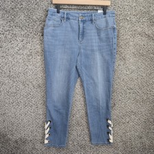 Chicos Jeans Womens 1 US 8 So Slimming Girlfriend Slim Leg Ankle High Rise