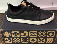 OluKai Pehuea Li 'Ili Leather Black Lace-Up Sneaker Women's US 7 EU 37