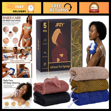 5-Piece African Net Sponge Set - Exfoliating Bath Face Scrub for All Skin Type