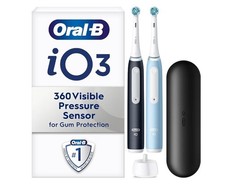 Image of Oral-B iO3 Series Electric Toothbrush Smart Duo Pack Edition Ice Blue Matt Black