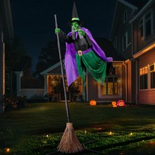 Halloween Decorations Outdoor - 12 Ft Animated Hovering Witch Animatronics | Hal