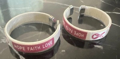 Lot Of 2- Multiple Myeloma Awareness  KIDS  Bracelets Hope,Faith,Love See Photos
