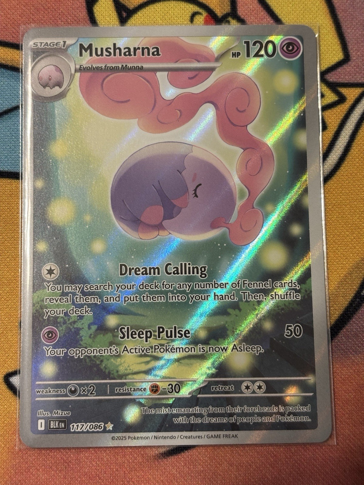 Musharna 117/086 Illustration Rare Black Bolt Pokemon Card Mint