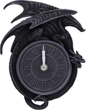 Nemesis Now Time to Burn Dragon Clock 20cm, Resin, Multicolour