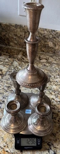 1296g  Scrap ALL WEIGHTED 5  Sterling Silver Candle Sticks GORHAM CROWN DUCHIN