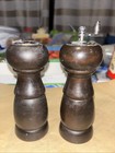 VTG CATALINA JAPAN Dark Wood Salt & Pepper Grinder Set 60s 70s Original Label — photo 1