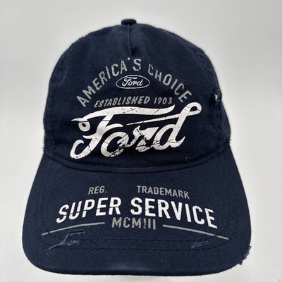FORD America s Choice Stamped White on Navy Blue Hat Cap Hook Loop Cap  3252