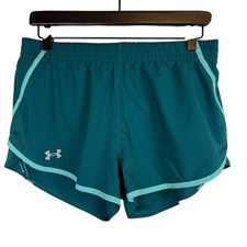 NWT Under Armour Girls UA Fly By 3  Shorts Teal Blue - YLG Youth Large