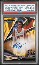 2022 Bowman Univ Best Victor Wembanyama Gold Lava Auto /75 PSA 10 Auto POP 8!