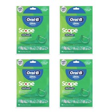 Oral-B Glide Complete with Scope Outlast Dental Floss Picks, Mint  Lot of 4 