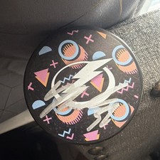 Yanni Gourde 90s Night TAMPA BAY LIGHTNING FOUNDATION Mystery Signed Puck