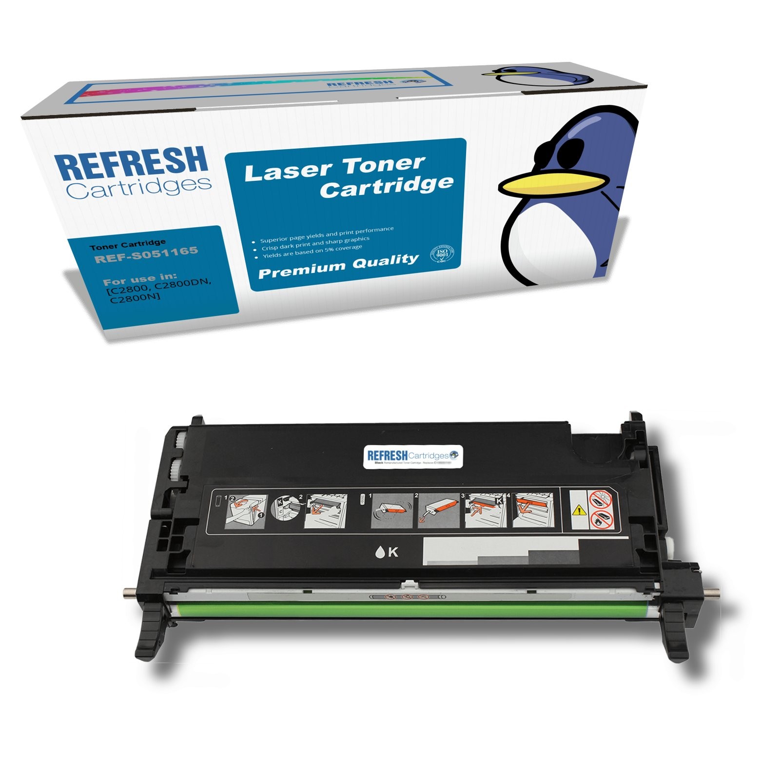 Refresh Cartridges Black C13S051165 Toner Compatible With Epson Printers