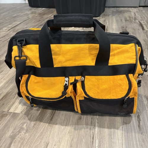 Vintage L.L. Bean Yellow Weekend Traveler Bag Carry On EUC