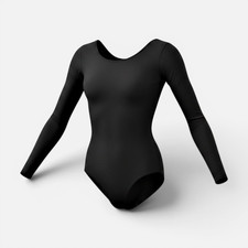 SANSHA FRANCE Girls Leotard Ballet Suit Gymnastics, Black, 14 Years