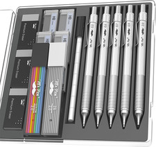 - Metal Mechanical Pencil Set, 5 Sizes, 0.3, 0.5, 0.7, 0.9, 2Mm, Mechanical Penc