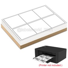 3-1/3" x 4" Mailing Shipping Labels 6 Per Sheet For InkJet  Laser Printer 6 UP